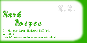 mark moizes business card